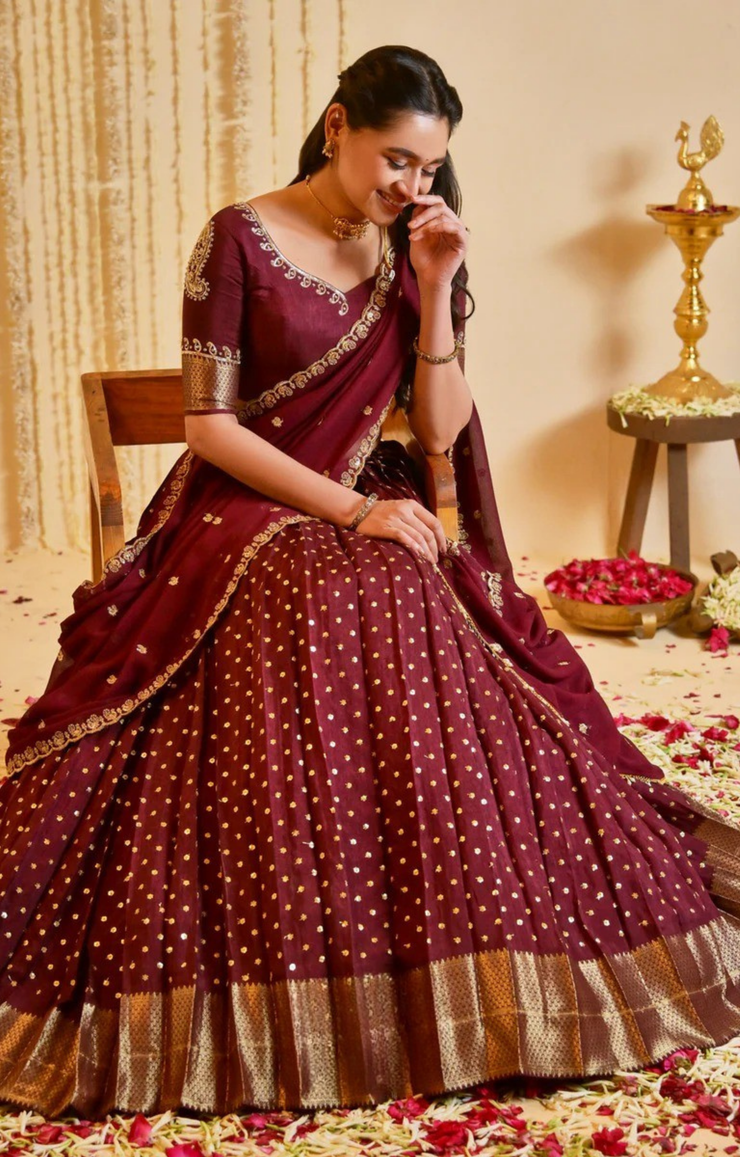 Maroona Lehenga Set In Maroon