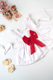 White and Bow Ribbon Dress Mini