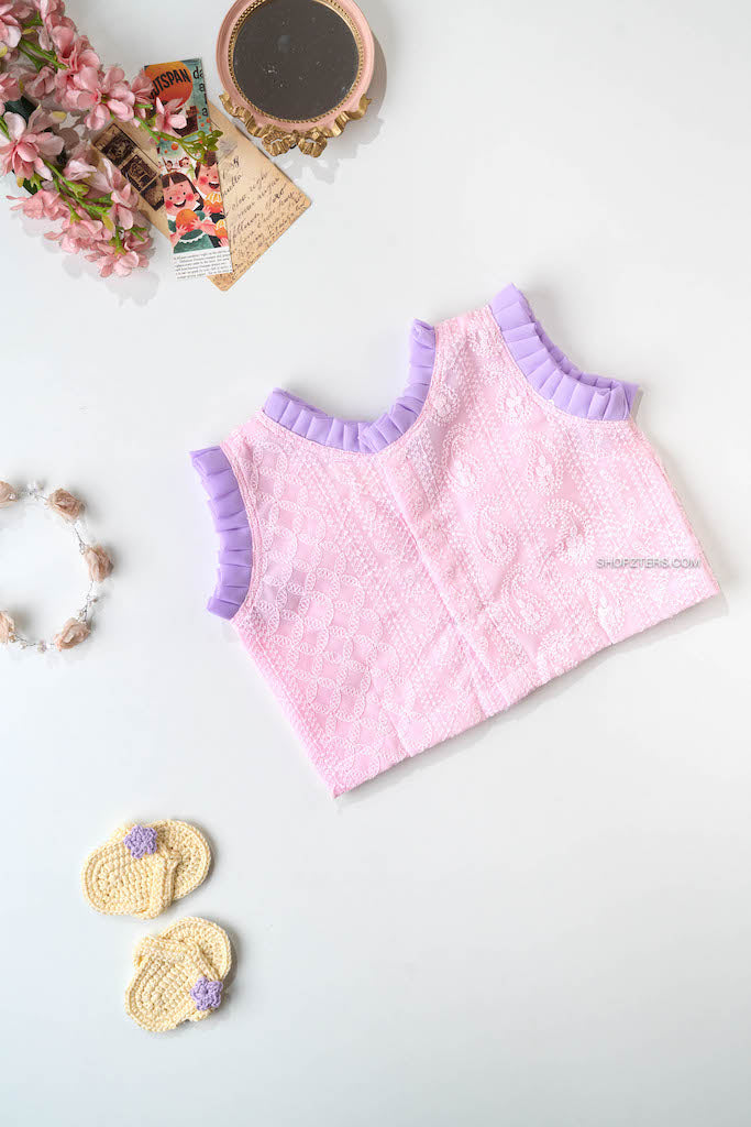Baby Pink And Lavender Lehenga Mini