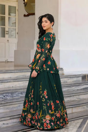 Green IndoWestern Midi Dress