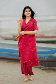 Red Handloom Co-ord Set