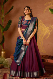 Wine Color Lehenga Set