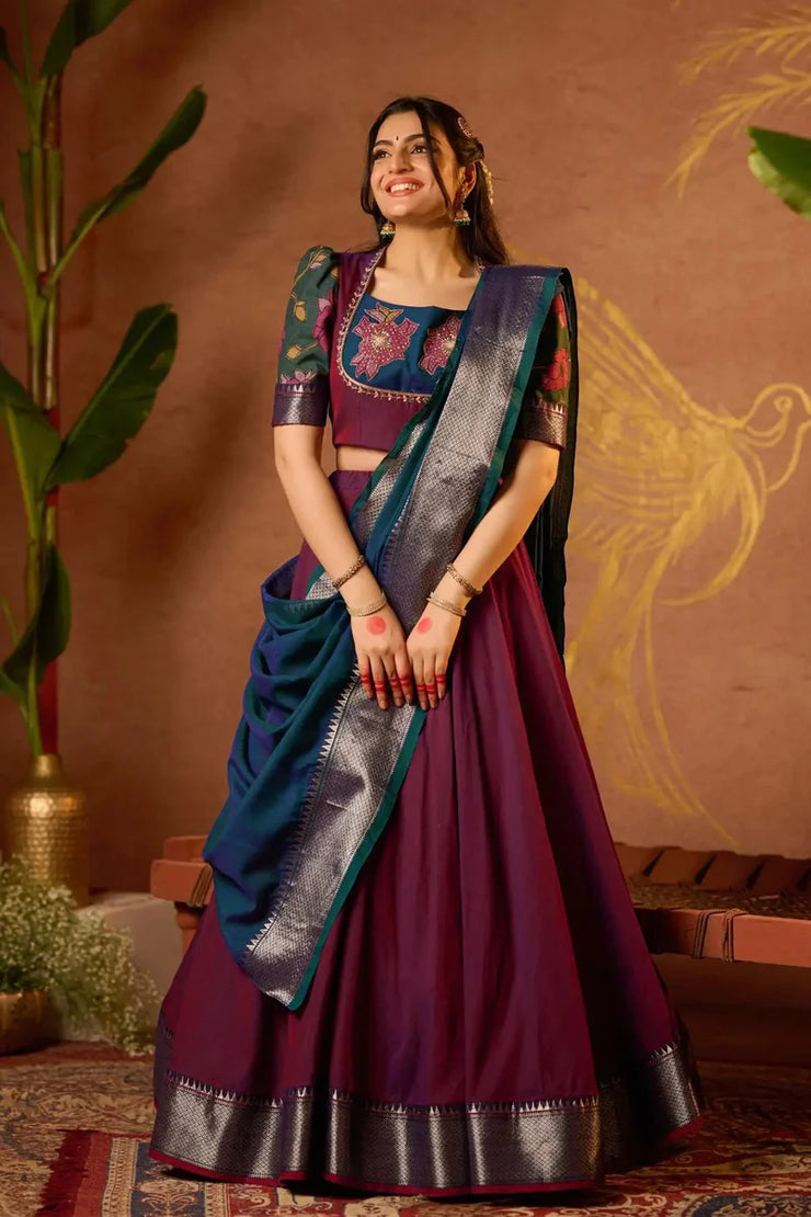 Wine Color Lehenga Set