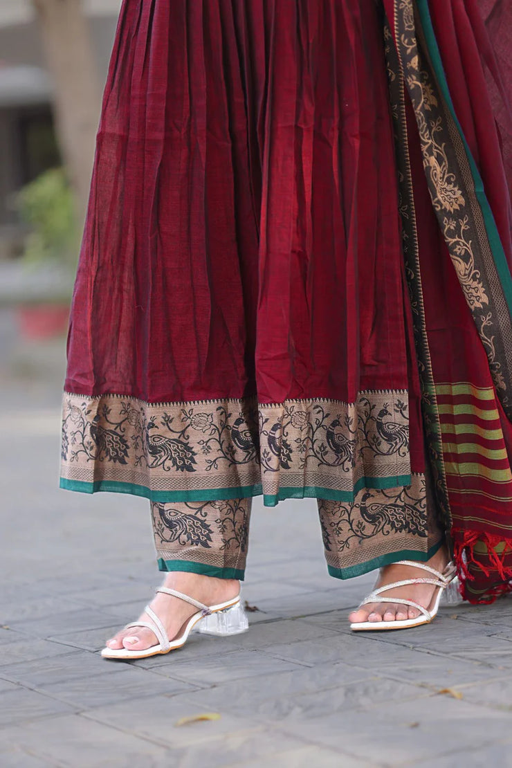 Maroon Kurta Set