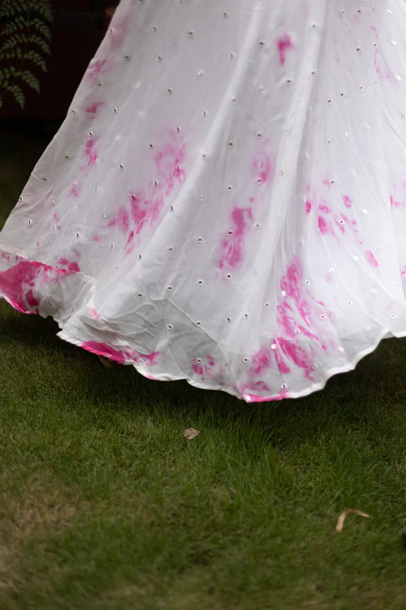 Pink Tie & Dye Mirror Georgette Dress