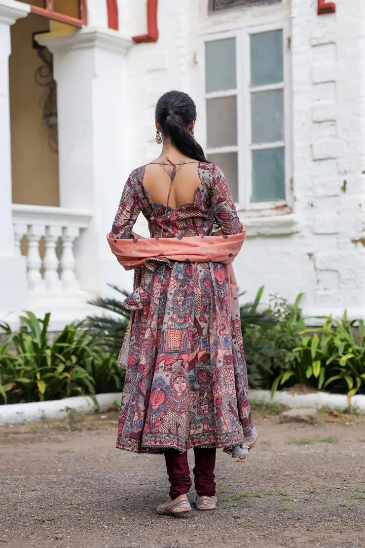 Maroon Anarkali Dress