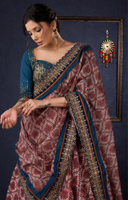 Graceful Printed Lehenga With Gold Embroidered Blouse & Matching Dupatta.