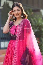 Pink Tarini Bandhani Anarkali Dress