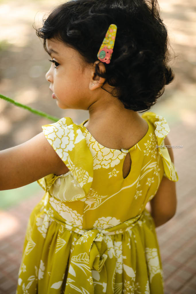Lime Yellow Floral Frock