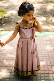 Mauve Pink Kalyani Cotton Dress - Mini