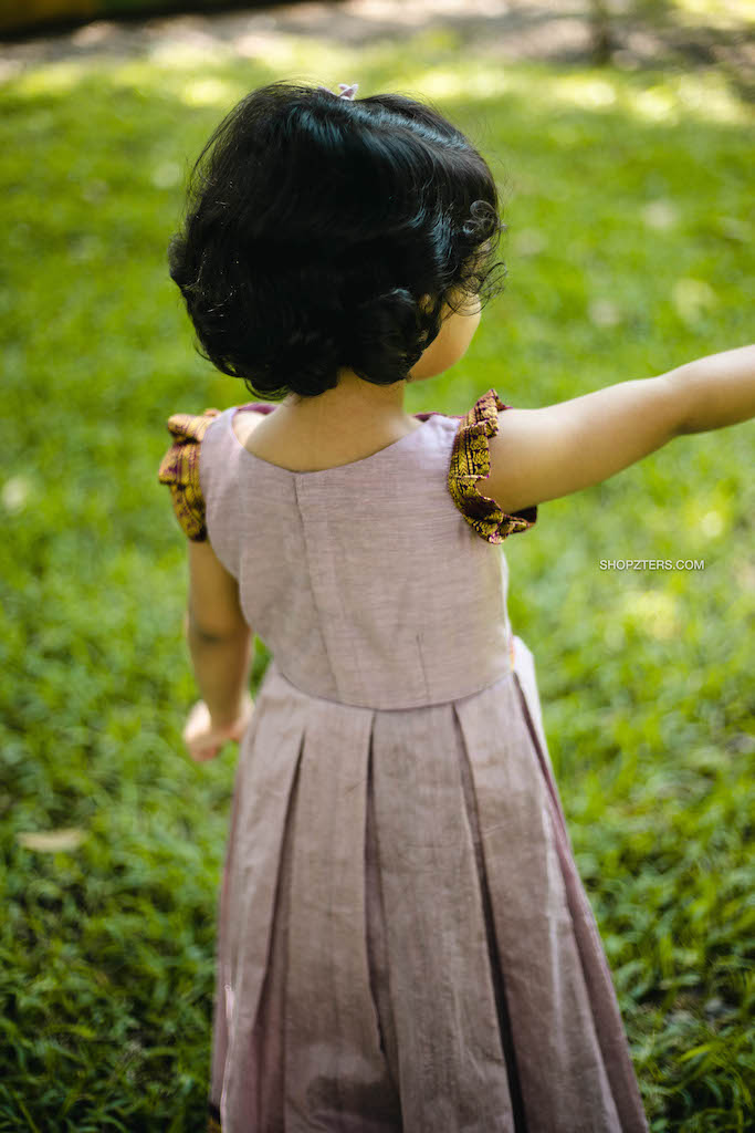 Mauve Pink Kalyani Cotton Dress - Mini