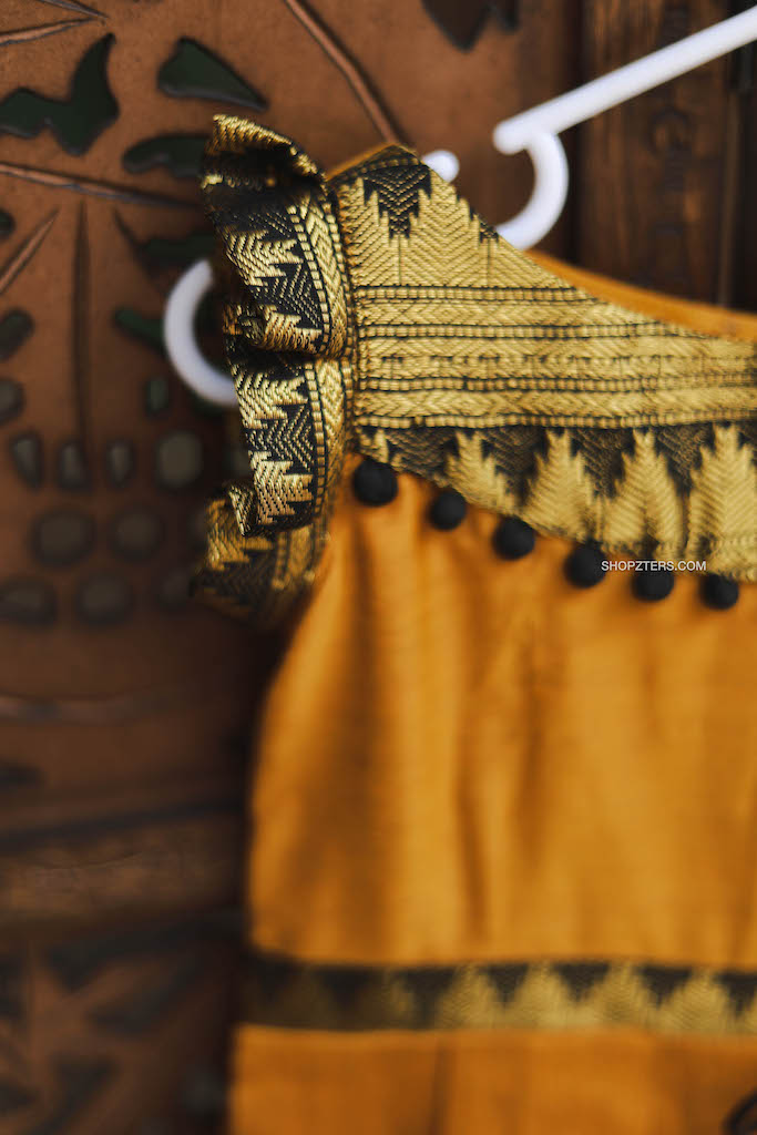 Mustard Yellow Kalyani Cotton Dress - Mini
