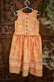 Mango Yellow Semi Linen Crop Top Skirt - Mini