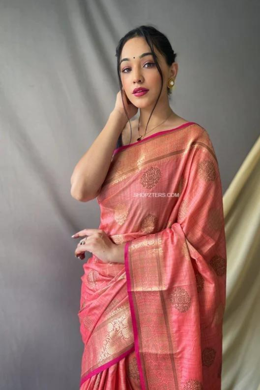 Cotton Sarees With Gold Zari Woven Motifs