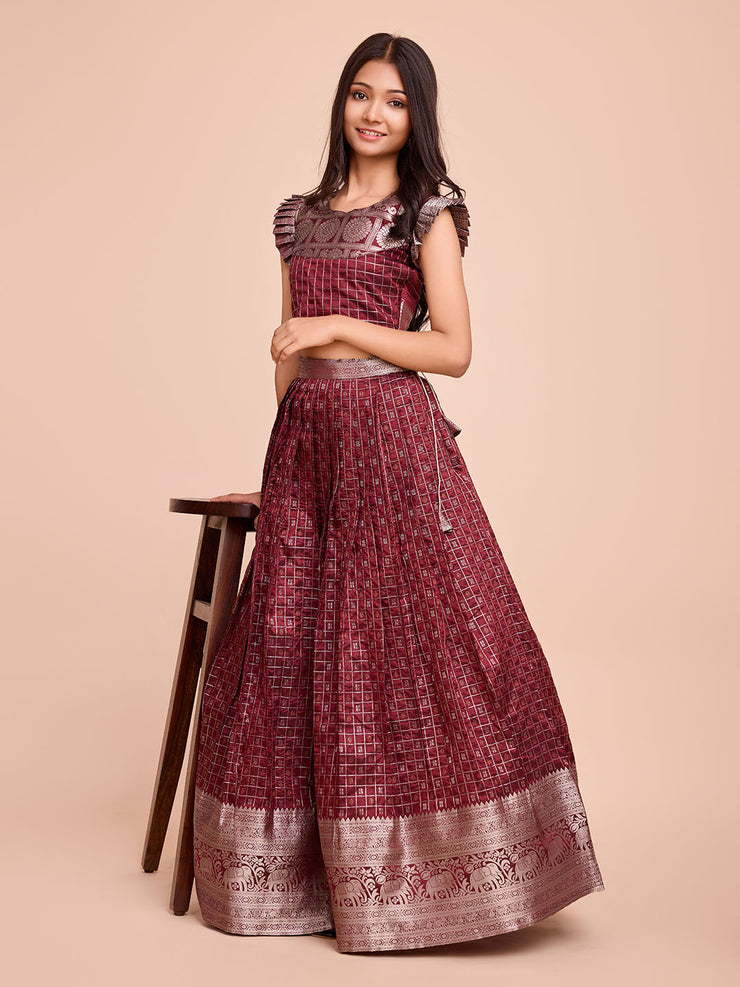 Kids  Silk Sleeveless ethnic dress