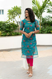 Floral Organza  Kurta