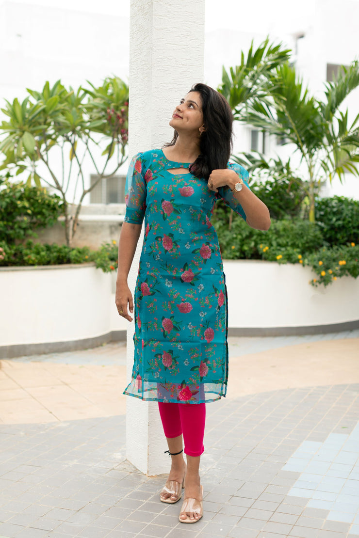 Floral Organza  Kurta