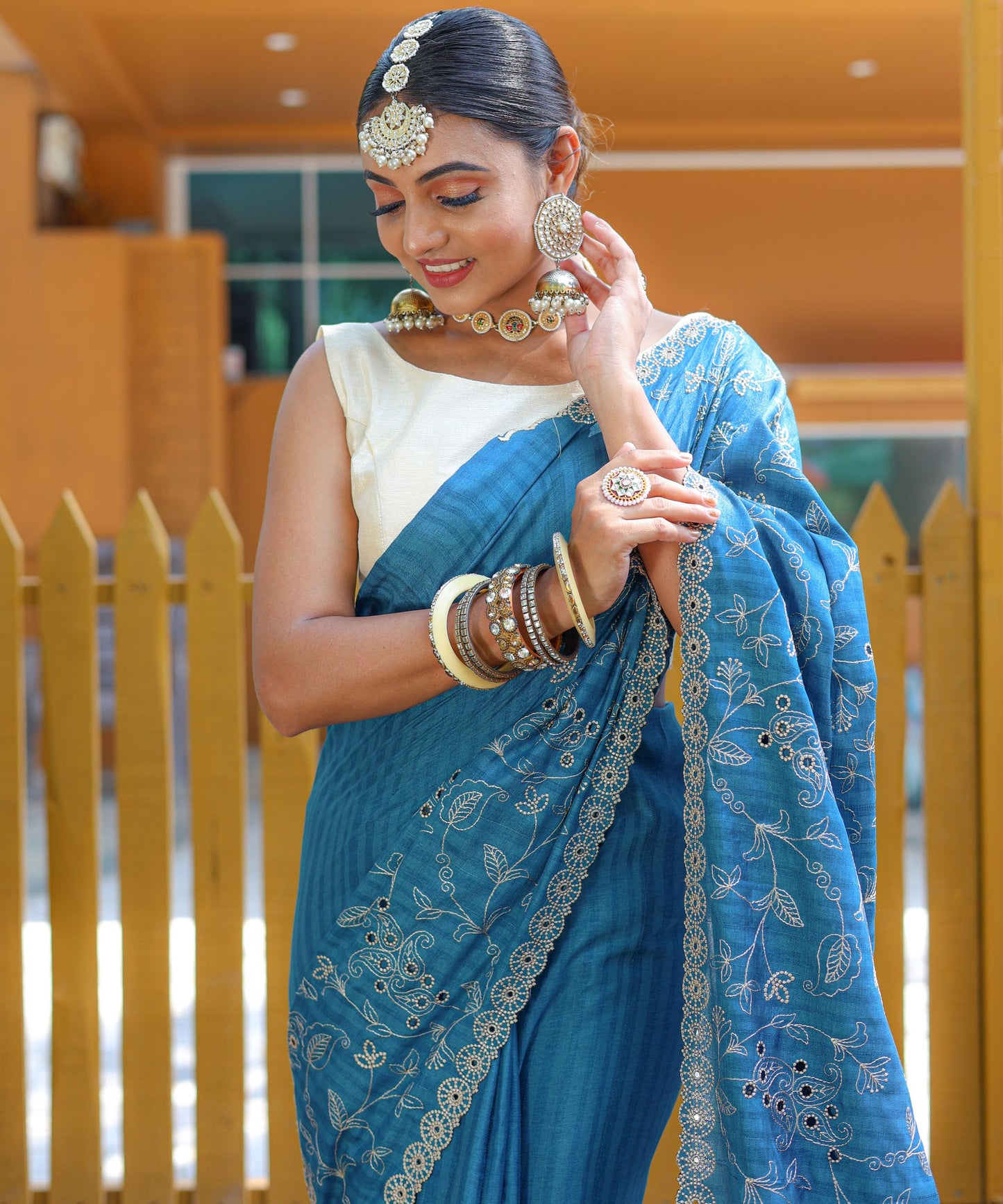 Pure Soft Silk Saree  With Cutwork Border