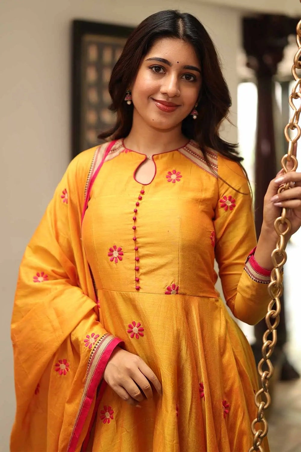 Manjal handloom Anarkali
