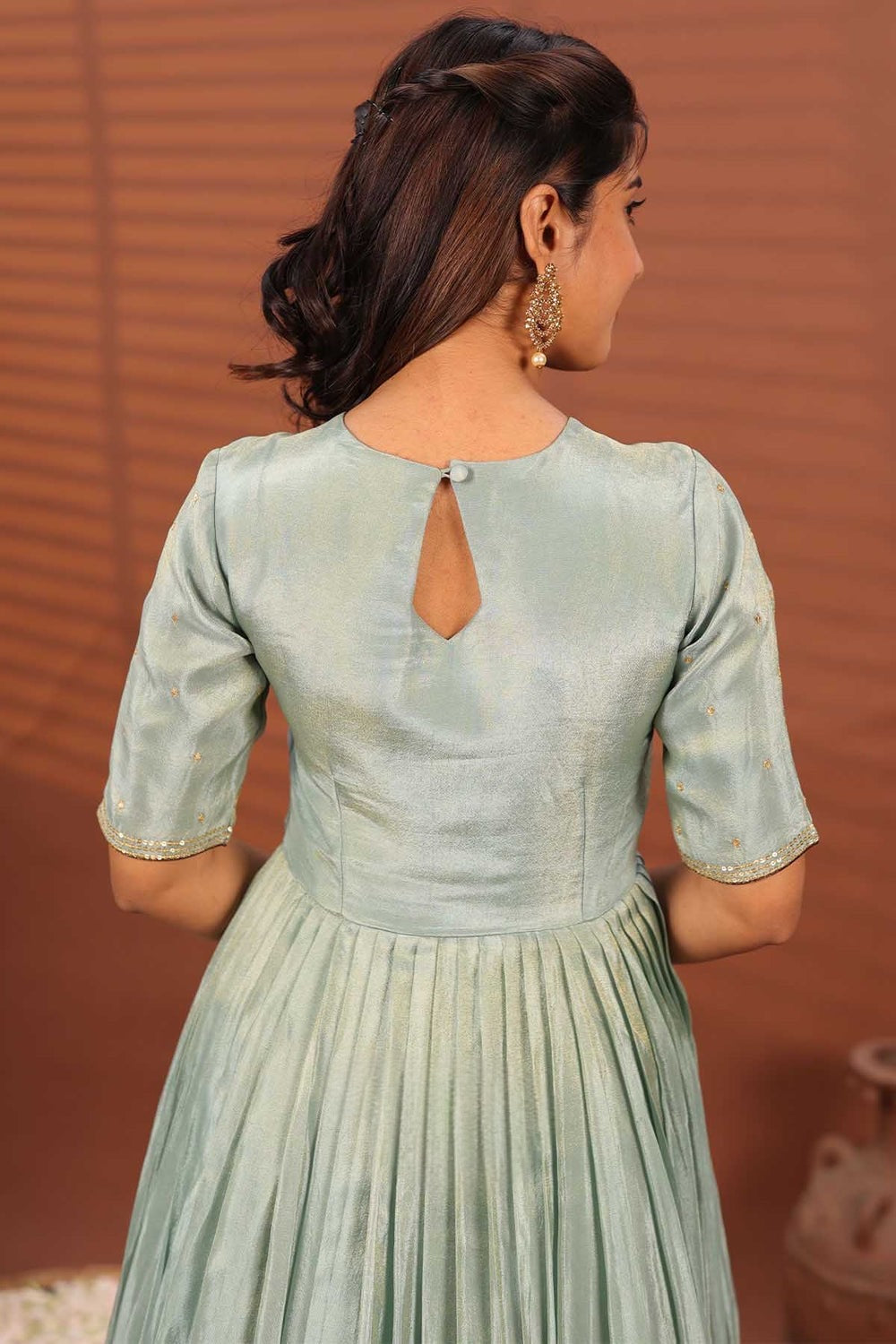 AQUA BROWN SHADED GOWN - ELEGANCE REDEFINED