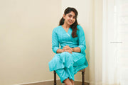 Turquoise Blue Handloom Co-ord Set