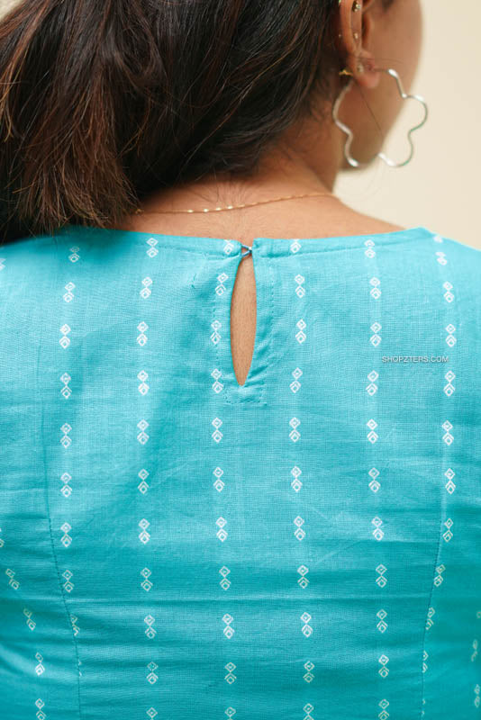 Turquoise Blue Handloom Co-ord Set