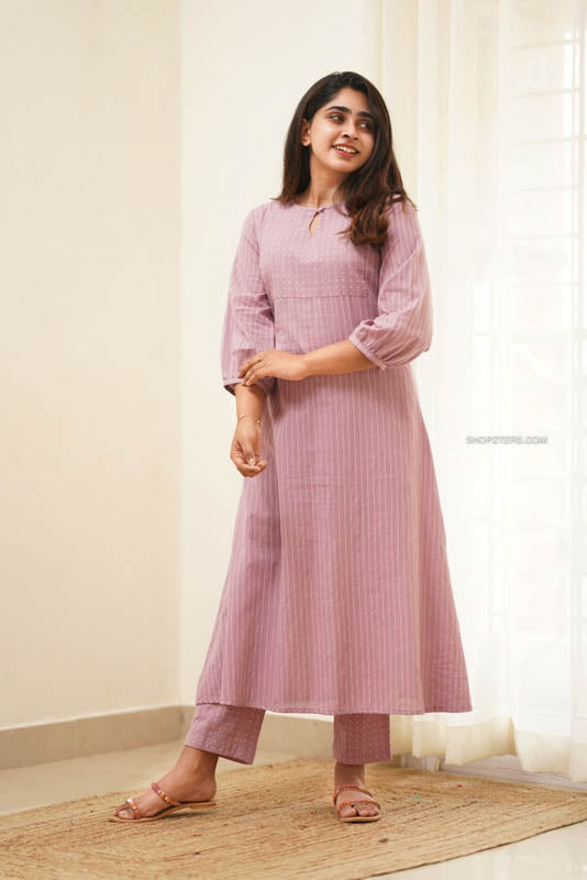 Lavender Handloom Co-ord Set