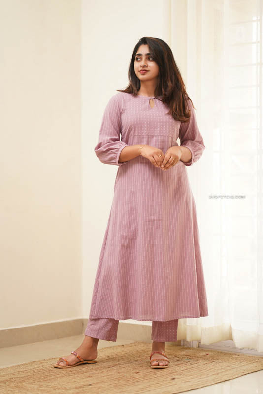 Lavender Handloom Co-ord Set
