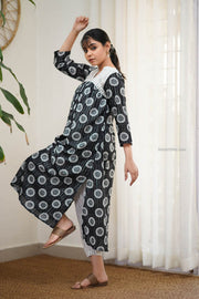 Black & White Lurex Kurti Set