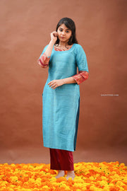 Yale Blue Dupion Kurta Set