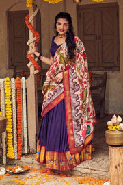 Royal purple Narayanpet Lehenga Set