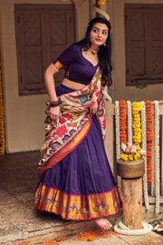 Royal purple Narayanpet Lehenga Set