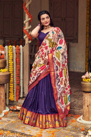 Royal purple Narayanpet Lehenga Set