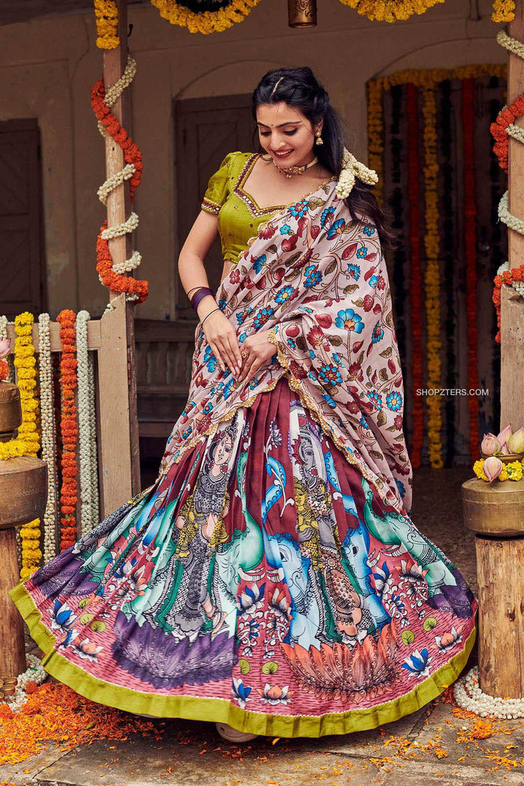 BK KALAMKARI HALF SAREE SPAICIAL*... - Aadvika's collection | Facebook