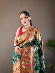 Paithani And Patola Fusion Saree With Meenakari Pallu