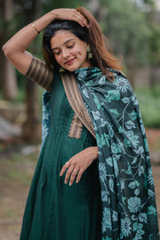 Dark Green Handloom Sharara Set