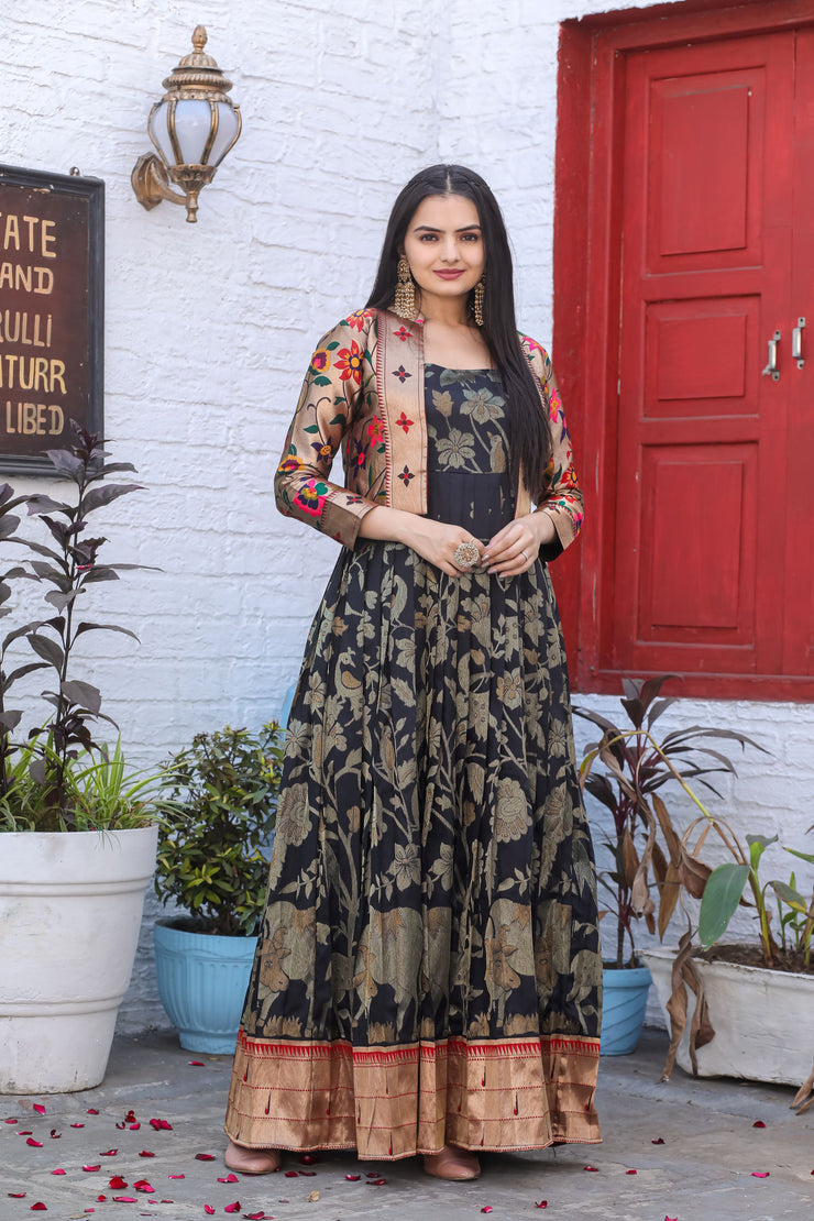 Paithani Gauri Gown With Vibrant Jacket