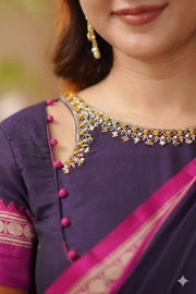 Kalyani 2-In-1 Half Saree In Navy Blue