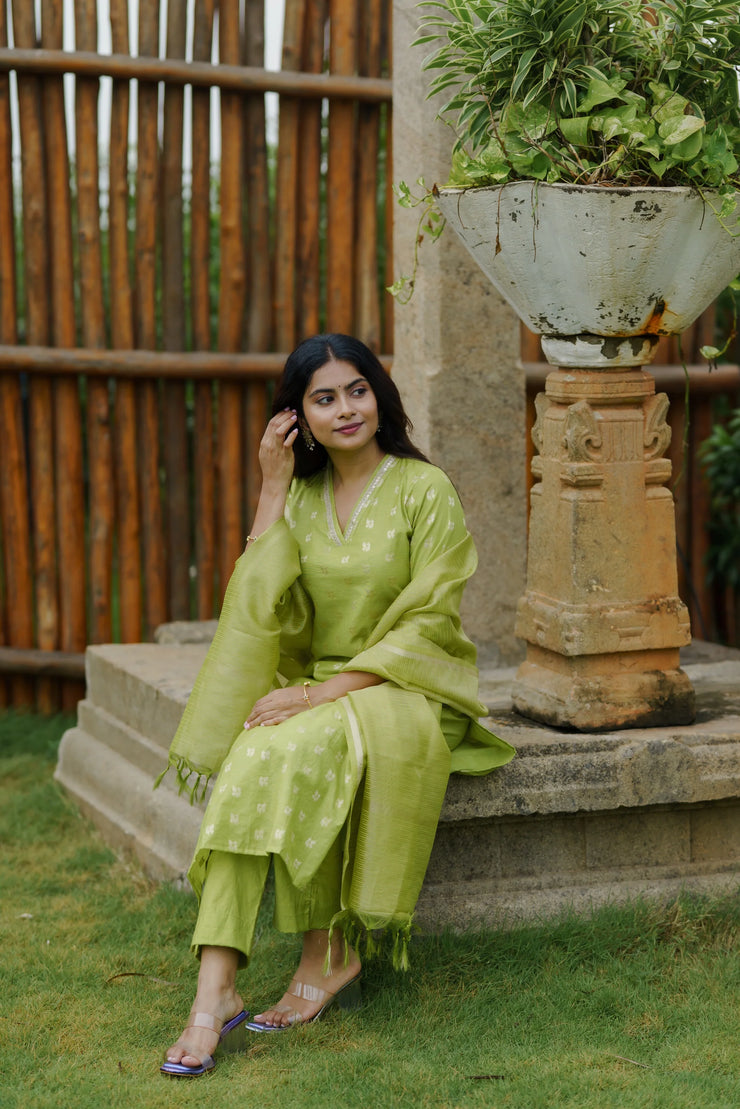 Lime green kurta