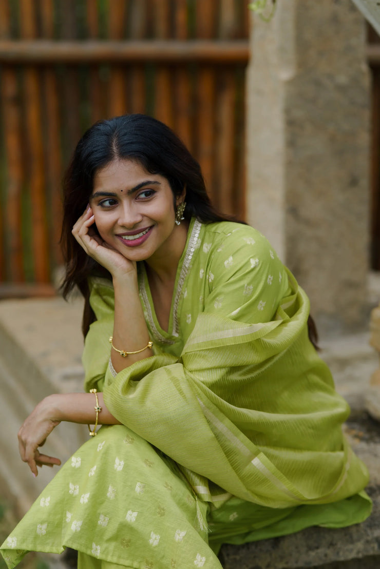 Lime green kurta