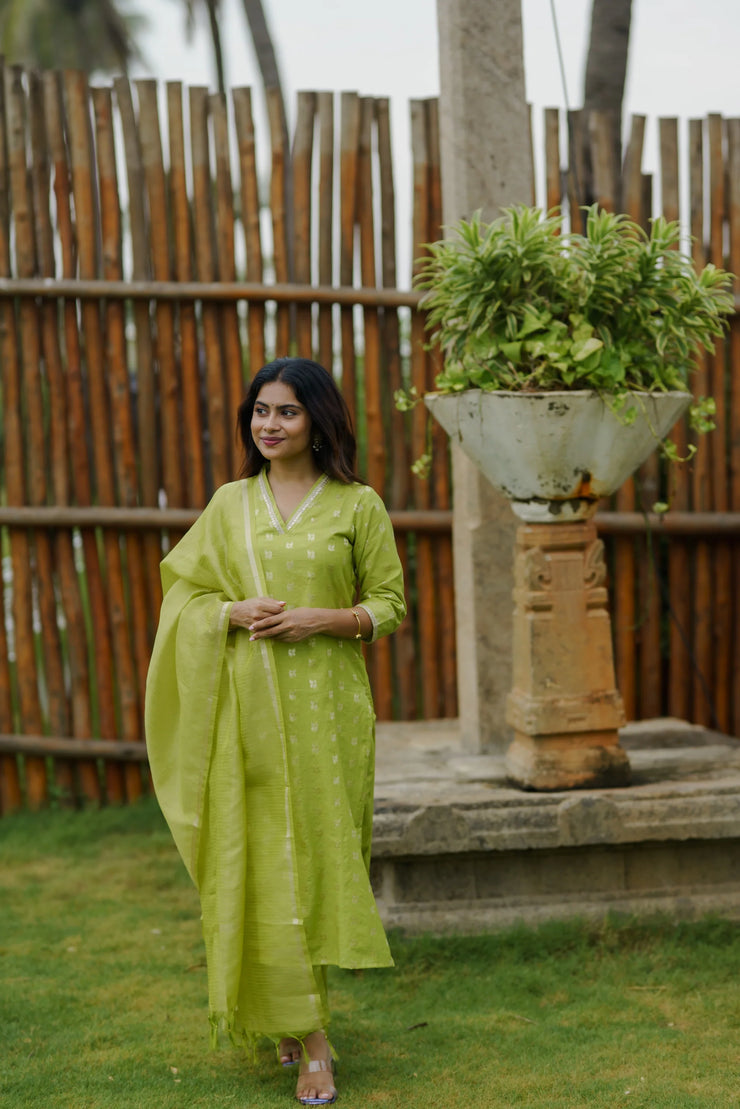 Lime green kurta