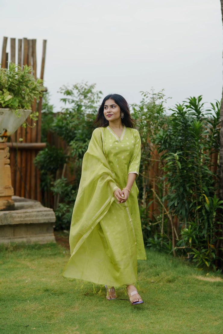 Lime green kurta