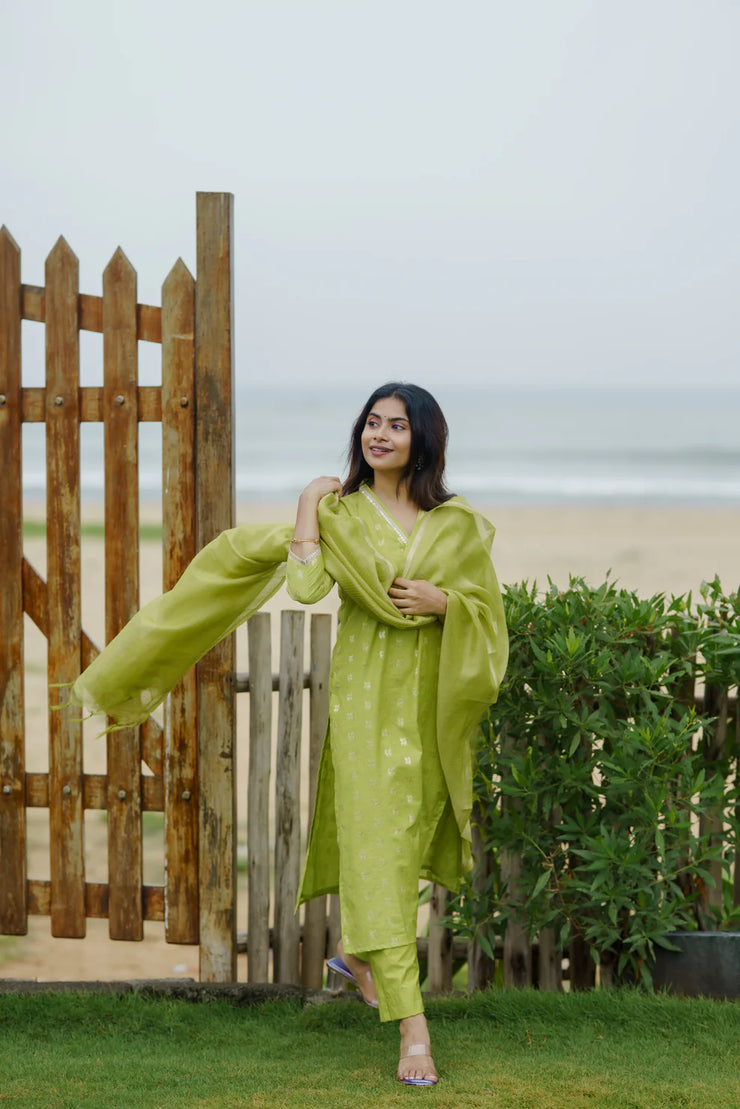 Lime green kurta