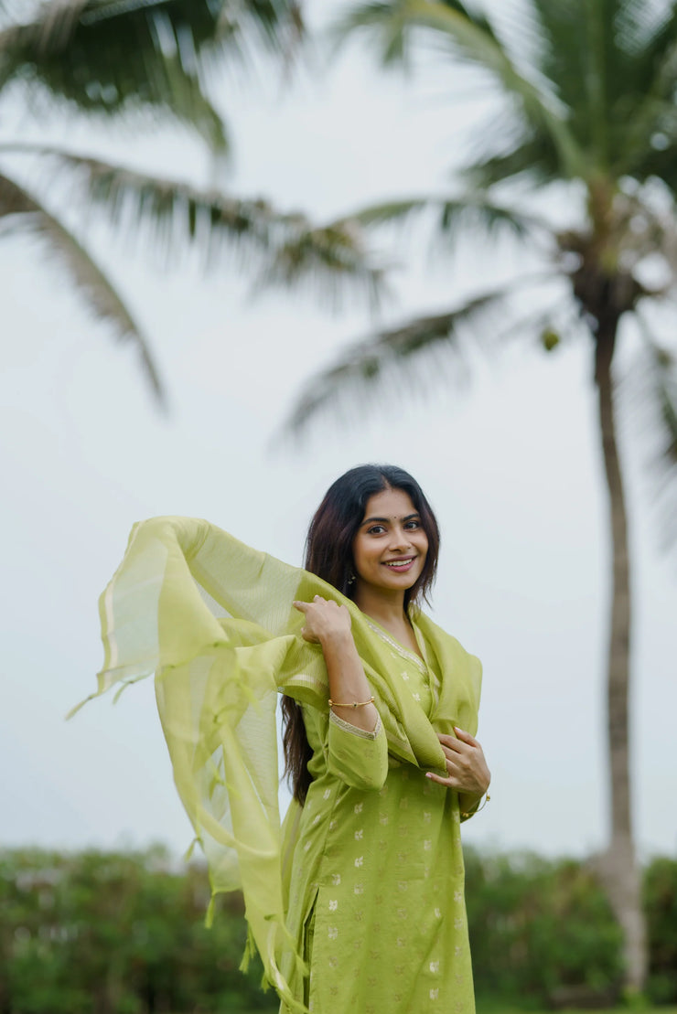 Lime green kurta