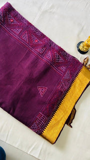 soft premium cotton with handwork stitches Saree