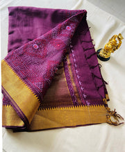 soft premium cotton with handwork stitches Saree