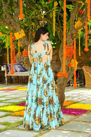 Blue Trendy Georgette Maxi Dress