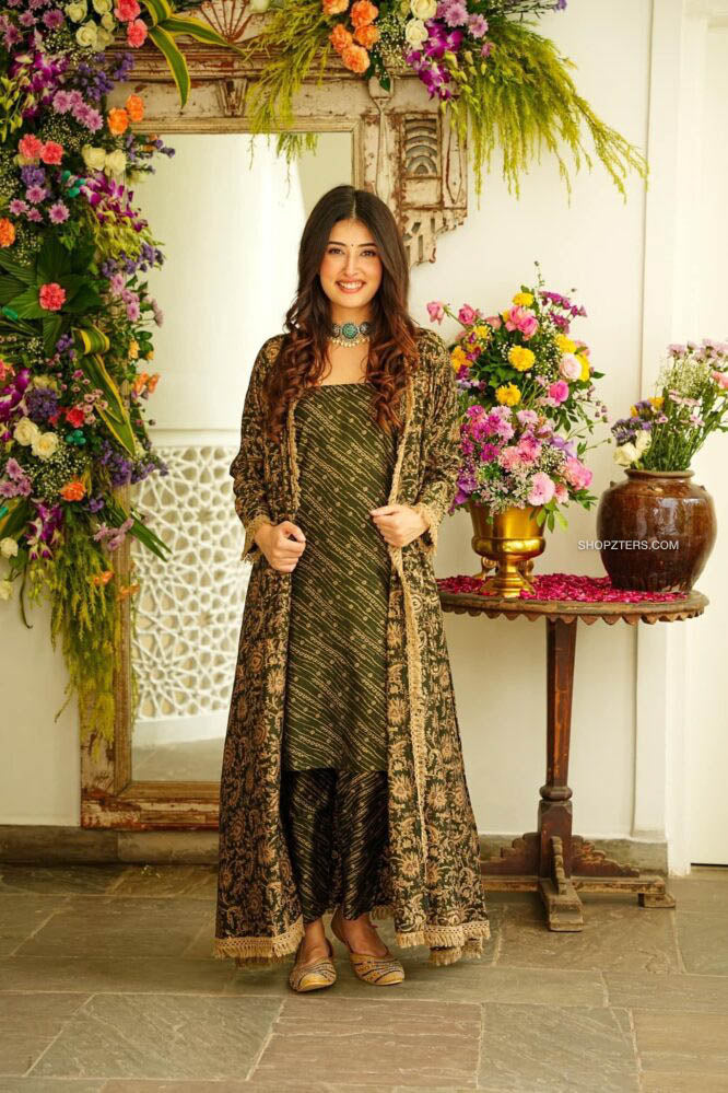 Green Muslin Kurta Shrug