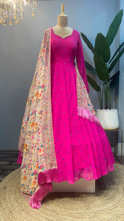 Pink Georgette Mirror Dress