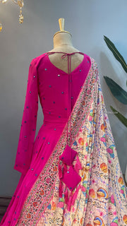 Pink Georgette Mirror Dress